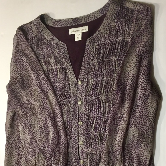 LADIES COLDWATER CREEK CHIFFON BLOUSE - Picture 12 of 12